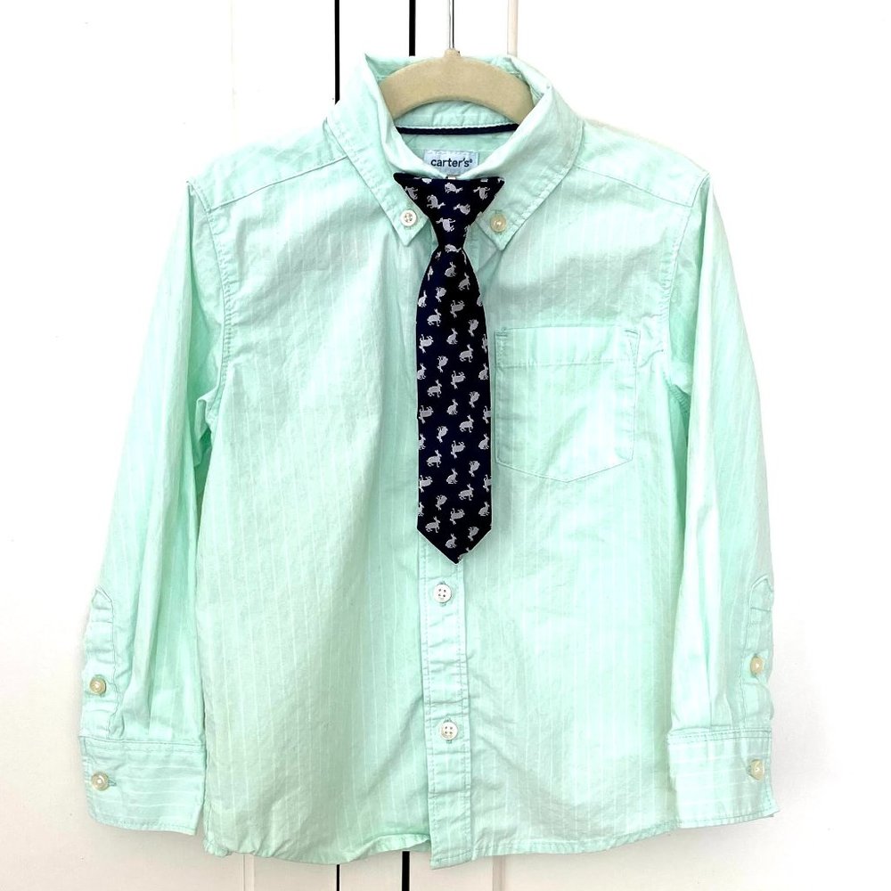 Carter's Easter/Spring Dress Shirt with Bunny Tie